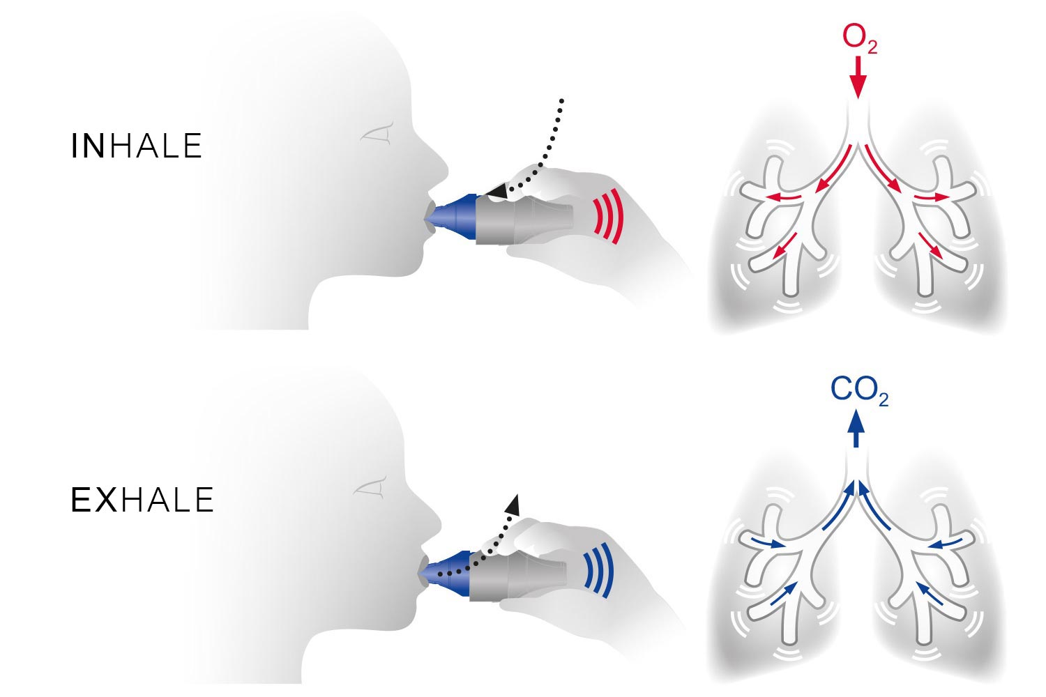 Recommended use of oscillating exhalation therapy and inhalation training